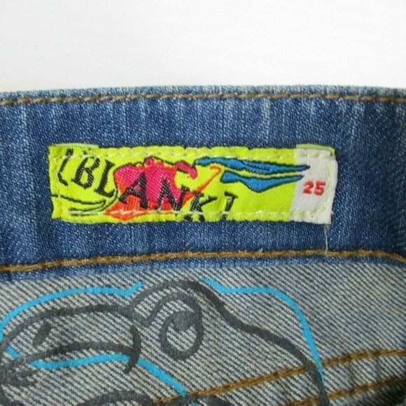 Blank NYC Jean Shorts Festival Y2K Frayed Hem Distressed Denim Women’s Size 25 - Picture 6 of 12